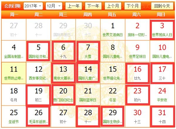 2017年12月裝修吉日有幾天，分別是那幾天